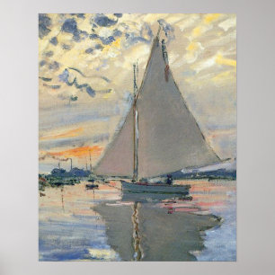 Monet Sailboat French Impressionist Poster