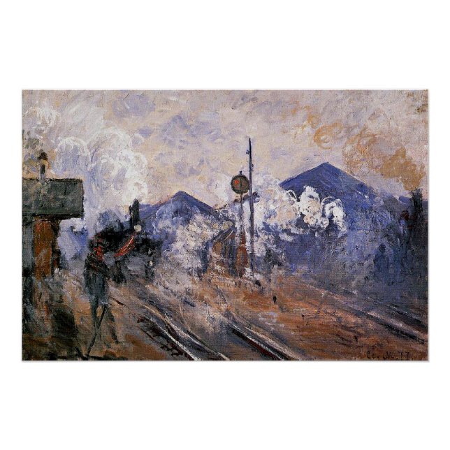 Monet - Saint-Lazare Station, Track Coming Out, Poster (Front)