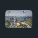 Monet Seaside Garden Blooms Classic Seascape Bath Mat<br><div class="desc">"Garden at Sainte-Adresse" by Claude Monet is a vibrant and iconic painting that captures a serene garden scene by the sea. The composition features a rich display of colorful flowers, with a view of the sea and distant ships on the horizon. The flowers, mostly in shades of pink, purple, and...</div>