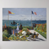 Monet Seaside Garden Blooms Classic Seascape