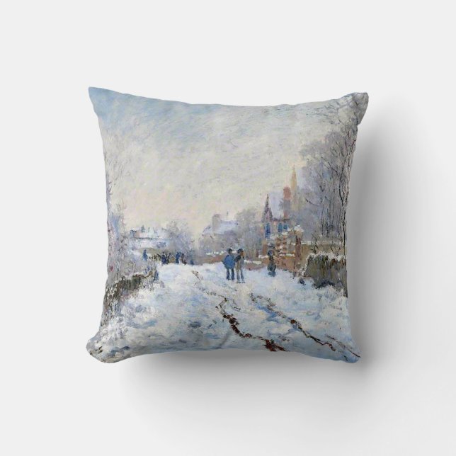 Monet - Snow Scene at Argenteuil Cushion (Front)