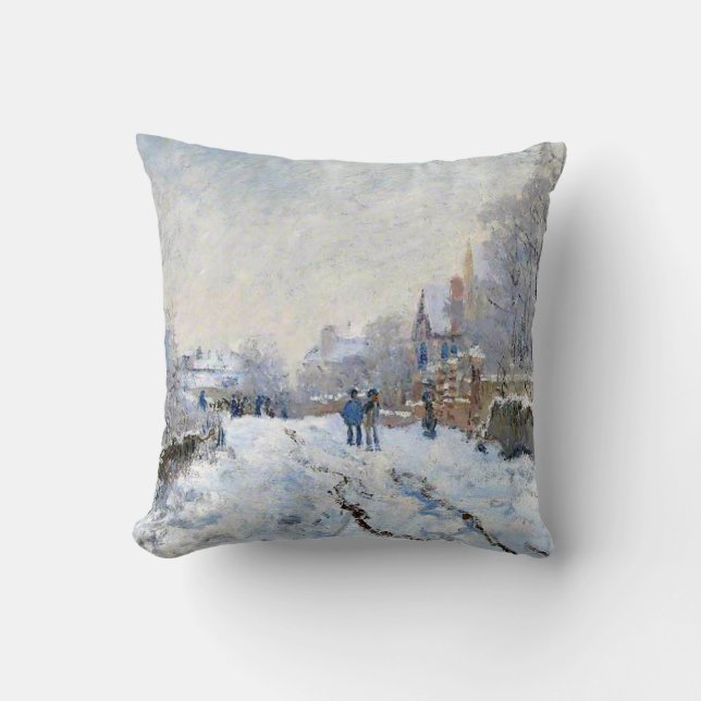 Monet - Snow Scene at Argenteuil Cushion (Front)