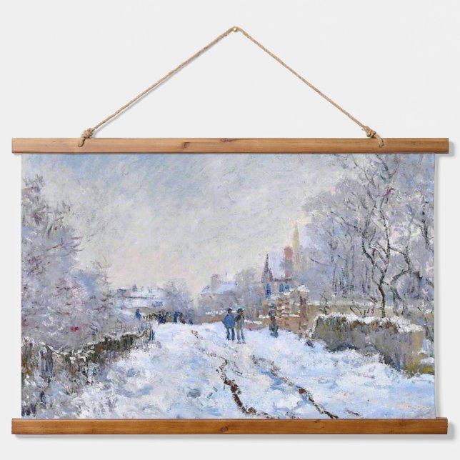Monet - Snow Scene at Argenteuil Hanging Tapestry (Front)