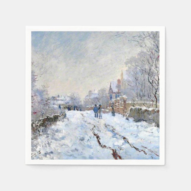 Monet - Snow Scene at Argenteuil Napkin (Front)