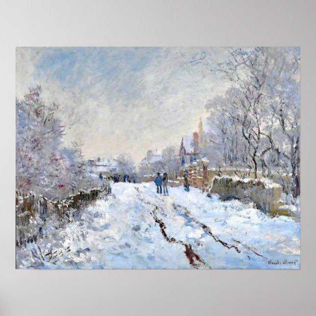 Monet - Snow Scene at Argenteuil Poster (Front)