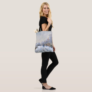 Monet - Snow Scene at Argenteuil Tote Bag
