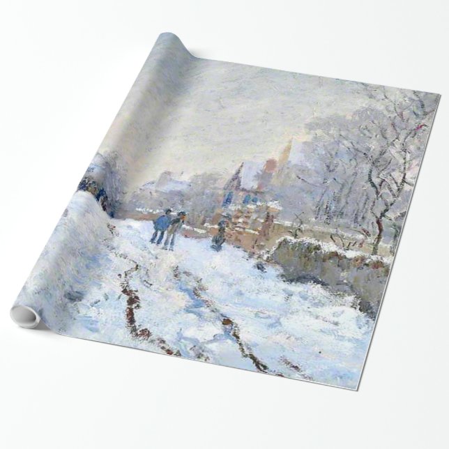 Monet - Snow Scene at Argenteuil Wrapping Paper (Unrolled)