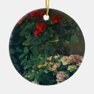 Monet Spring Flowers Ceramic Ornament