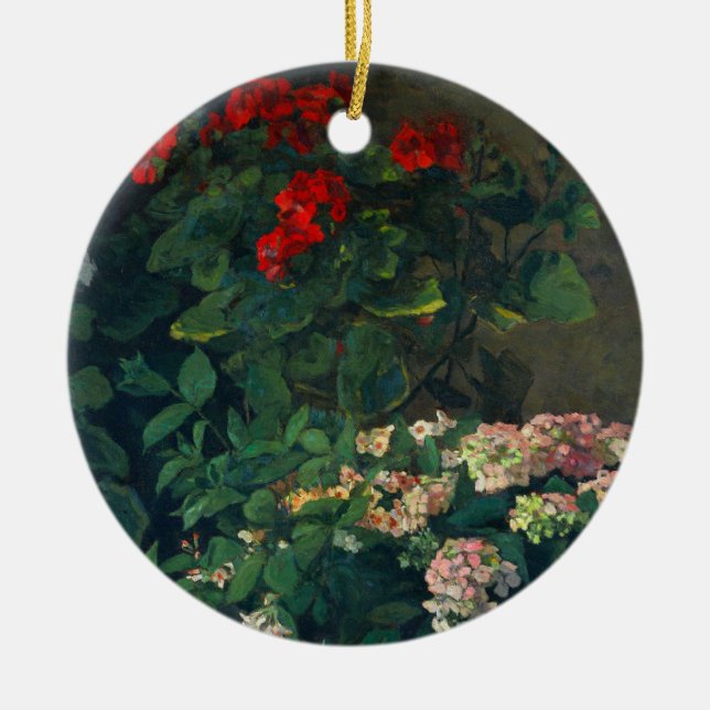 Monet Spring Flowers Ceramic Ornament (Front)