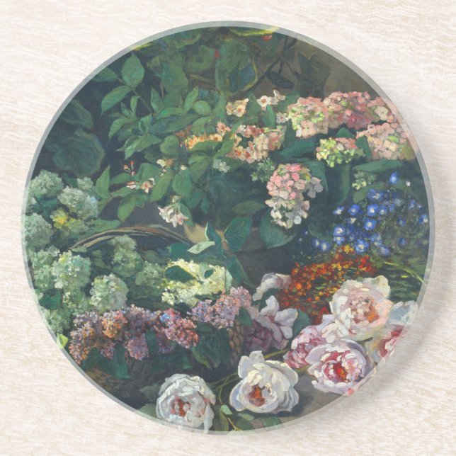 Monet Spring Flowers Coaster (Front)