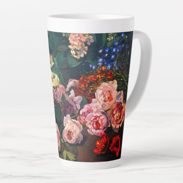 Monet Spring Flowers Latte Mug (Right Angle)