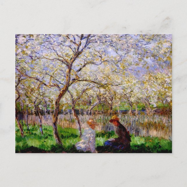 Monet — Springtime, fine art painting Postcard (Front)