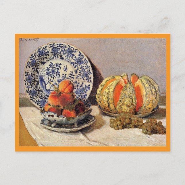 Monet - Still Life with Melon Holiday Postcard (Front)