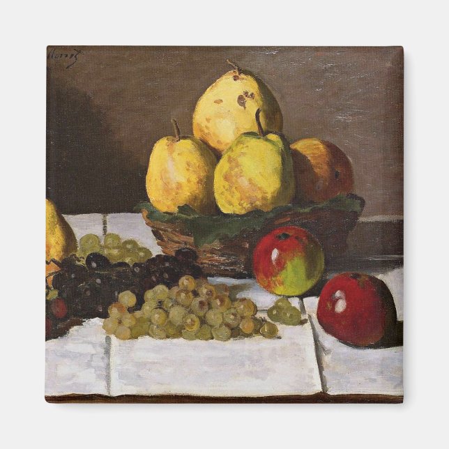 Monet - Still Life with Pears and Grapes Magnet (Front)