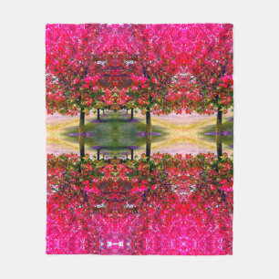 Monet style pink Autumn landscape   Fleece Blanket