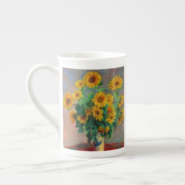 Monet Sunflowers Bone China Mug (Left)