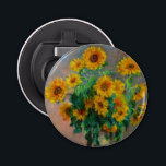 Monet Sunflowers Bottle Opener<br><div class="desc">Bottle Opener featuring Claude Monet’s oil painting Bouquet of Sunflowers (1881). Beautiful sunflowers in a blue vase atop a red table. A great gift for fans of impressionism and French art.</div>