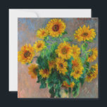 Monet Sunflowers Invitation<br><div class="desc">Card featuring Claude Monet’s oil painting Bouquet of Sunflowers (1881). Beautiful sunflowers in a blue vase atop a red table. A great gift for fans of impressionism and French art.</div>