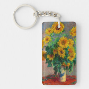 Monet Sunflowers Key Ring