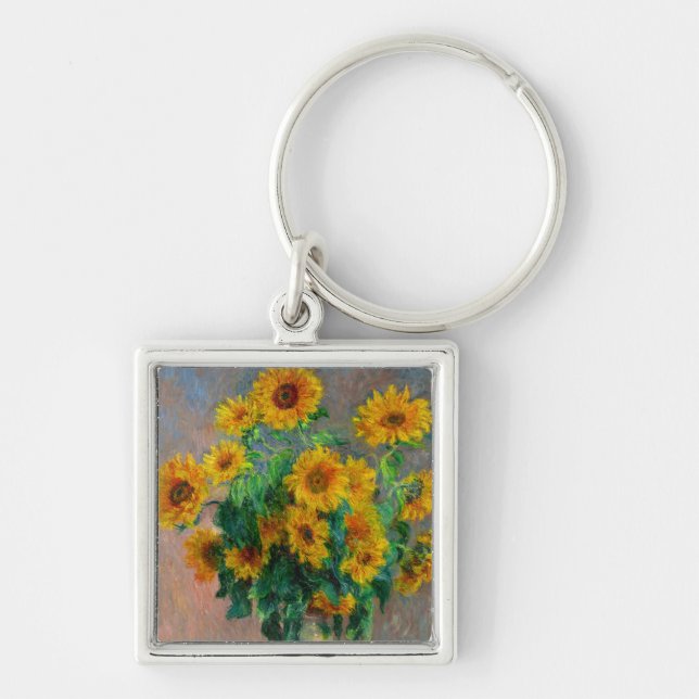 Monet Sunflowers Key Ring (Front)