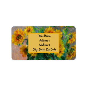 Monet Sunflowers Label