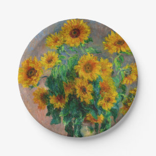 Monet Sunflowers Paper Plate