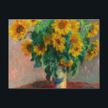 Monet Sunflowers Postcard<br><div class="desc">Postcard featuring Claude Monet’s oil painting Bouquet of Sunflowers (1881). Beautiful sunflowers in a blue vase atop a red table. A great gift for fans of impressionism and French art.</div>