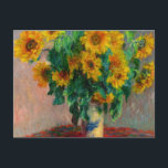 Monet Sunflowers Postcard<br><div class="desc">Postcard featuring Claude Monet’s oil painting Bouquet of Sunflowers (1881). Beautiful sunflowers in a blue vase atop a red table. A great gift for fans of impressionism and French art.</div>