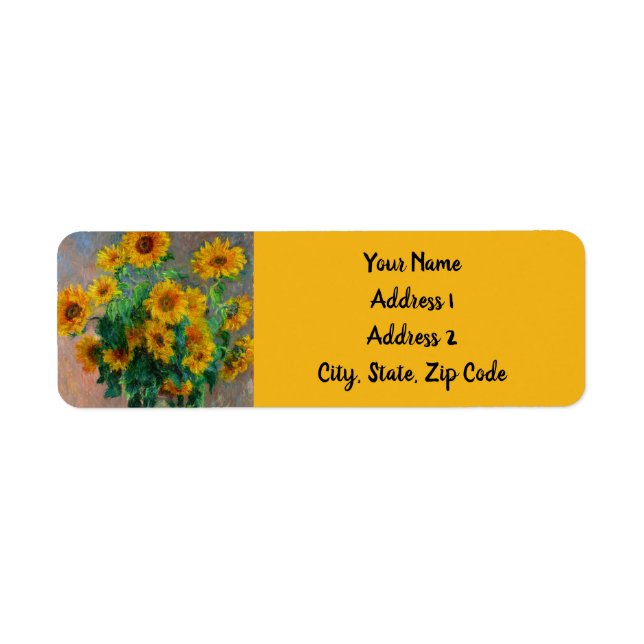 Monet Sunflowers Return Address Label (Front)