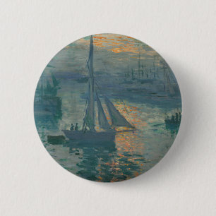 Monet Sunrise Marine Impressionism Painting 6 Cm Round Badge
