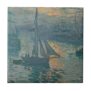 Monet Sunrise Marine Impressionism Painting Ceramic Tile