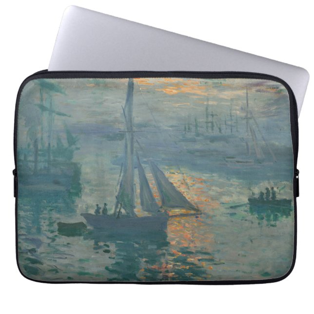 Monet Sunrise Marine Impressionism Painting Laptop Sleeve (Front)