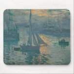 Monet Sunrise Marine Impressionism Painting Mouse Pad<br><div class="desc">Claude Monet's painting Sunrise (Marine) is a famous painting by French impressionist Claude Monet painted in 1872. Sunrise (Marine) was painted en plein air,  or "outdoors" and showcases his informal and spontaneous brushstrokes.</div>