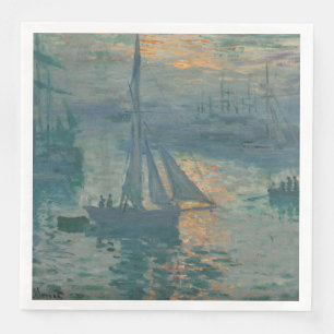 Monet Sunrise Marine Impressionism Painting Napkin