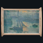 Monet Sunrise Marine Impressionism Painting Serving Tray<br><div class="desc">Claude Monet's painting Sunrise (Marine) is a famous painting by French impressionist Claude Monet painted in 1872. Sunrise (Marine) was painted en plein air,  or "outdoors" and showcases his informal and spontaneous brushstrokes.</div>