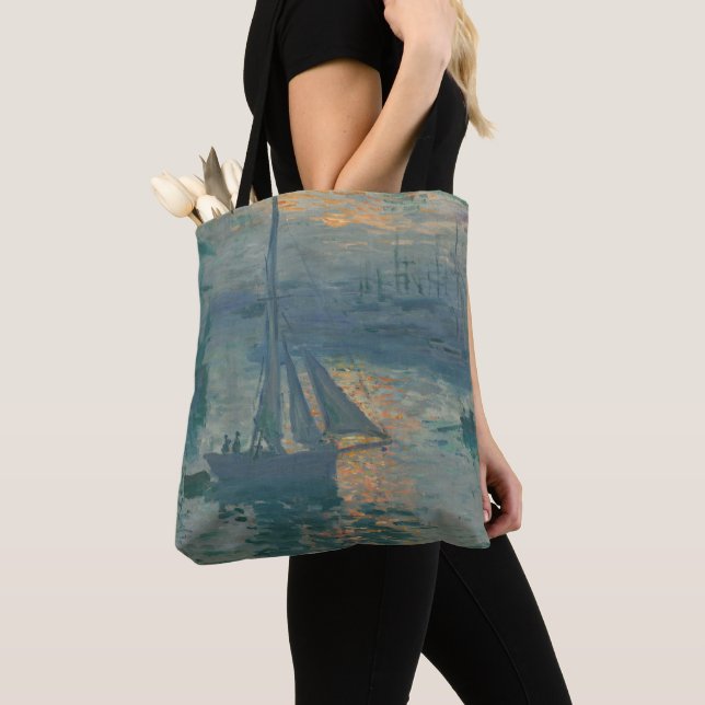 Monet Sunrise Marine Impressionism Painting Tote Bag (Close Up)