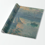 Monet Sunrise Marine Impressionism Painting Wrapping Paper<br><div class="desc">Claude Monet's painting Sunrise (Marine) is a famous painting by French impressionist Claude Monet painted in 1872. Sunrise (Marine) was painted en plein air,  or "outdoors" and showcases his informal and spontaneous brushstrokes.</div>