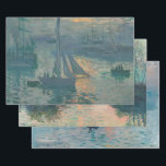 Monet Sunrise Marine Impressionism Painting Wrapping Paper Sheet<br><div class="desc">Claude Monet's painting Sunrise (Marine) is a famous painting by French impressionist Claude Monet painted in 1872. Sunrise (Marine) was painted en plein air,  or "outdoors" and showcases his informal and spontaneous brushstrokes.</div>