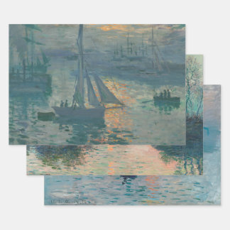 Monet Sunrise Marine Impressionism Painting Wrapping Paper Sheet