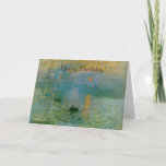 Monet Sunrise Painting Happy Birthday Card<br><div class="desc">Monet Sunrise Painting Happy Birthday Card</div>