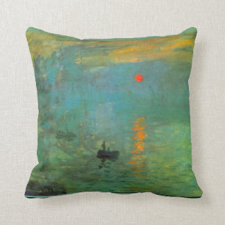 Monet Sunrise Painting Pillow