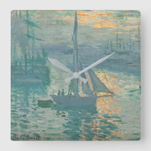 Monet Sunrise Sailing Clock