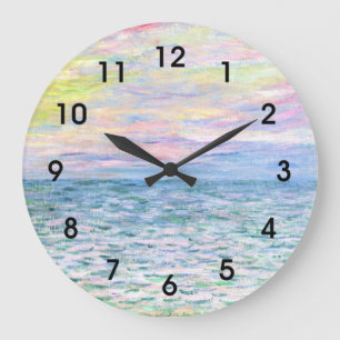 Monet - Sunset at Pourville Large Clock