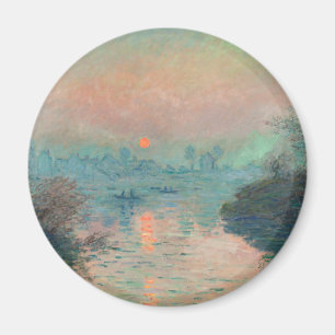 Monet Sunset fine art impressionist painting Magnet