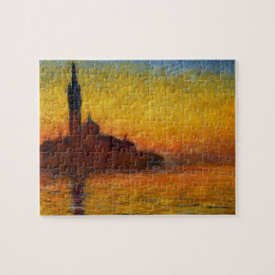 Monet Sunset in Venice Impressionist Painting Jigsaw Puzzle