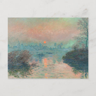Monet Sunset on the Seine Fine Art Impressionism Postcard