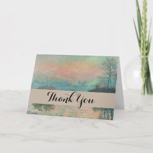 Monet Sunset on the Seine Fine Art Impressionism Thank You Card