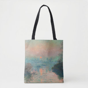 Monet Sunset on the Seine Fine Art Impressionism Tote Bag