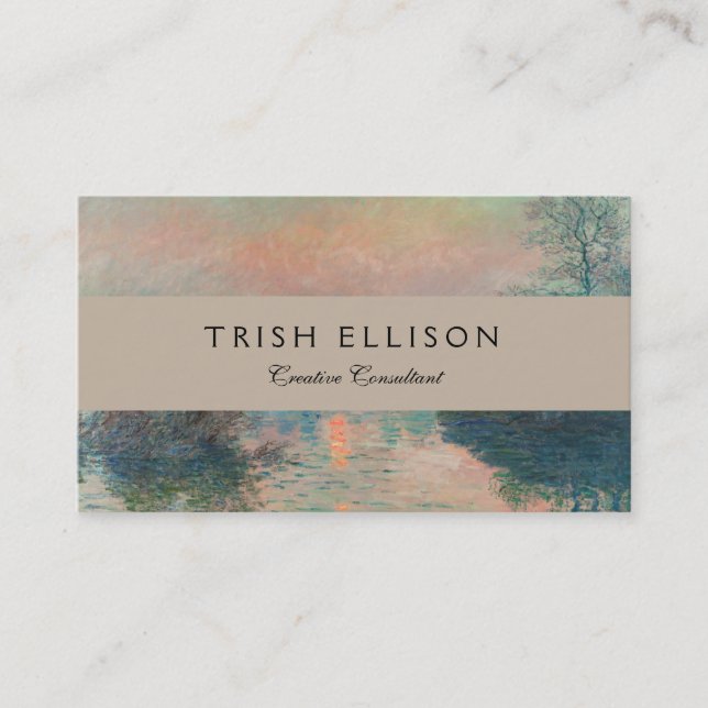 Monet Sunset Seine Fine Art Impressionism  Business Card (Front)