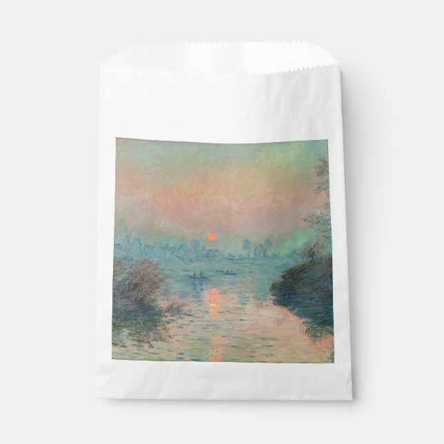 Monet Sunset Seine Fine Art Impressionism  Favour Bag (Front)